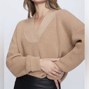 Brochu Walker Revolve Gene Vee Tan Knit Designer Sweater Size S